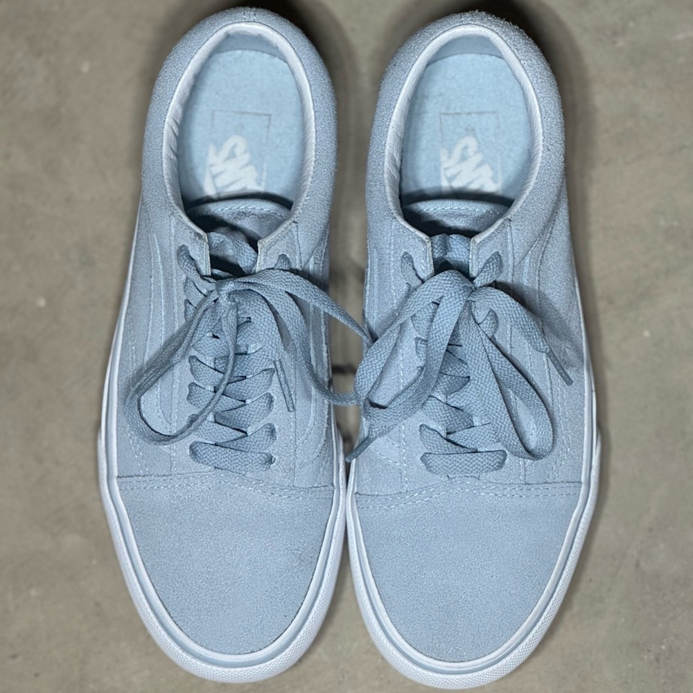 Vans Platform Blue Suede Shoes